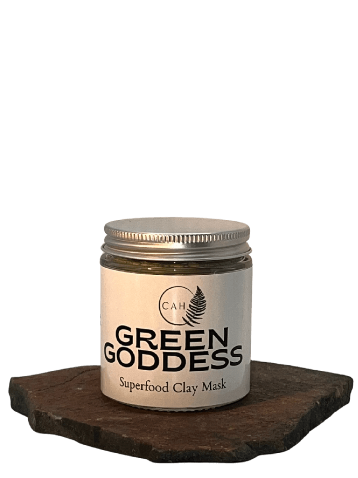 GREEN GODDESS CLAY MASK Ingredients: Organic French Green Clay, Organic Matcha Powder, Organic Avocado Powder, Organic Green Papaya Powder, Organic Green Tea Extract, Organic Kale Extract, Organic Spirulina Extract