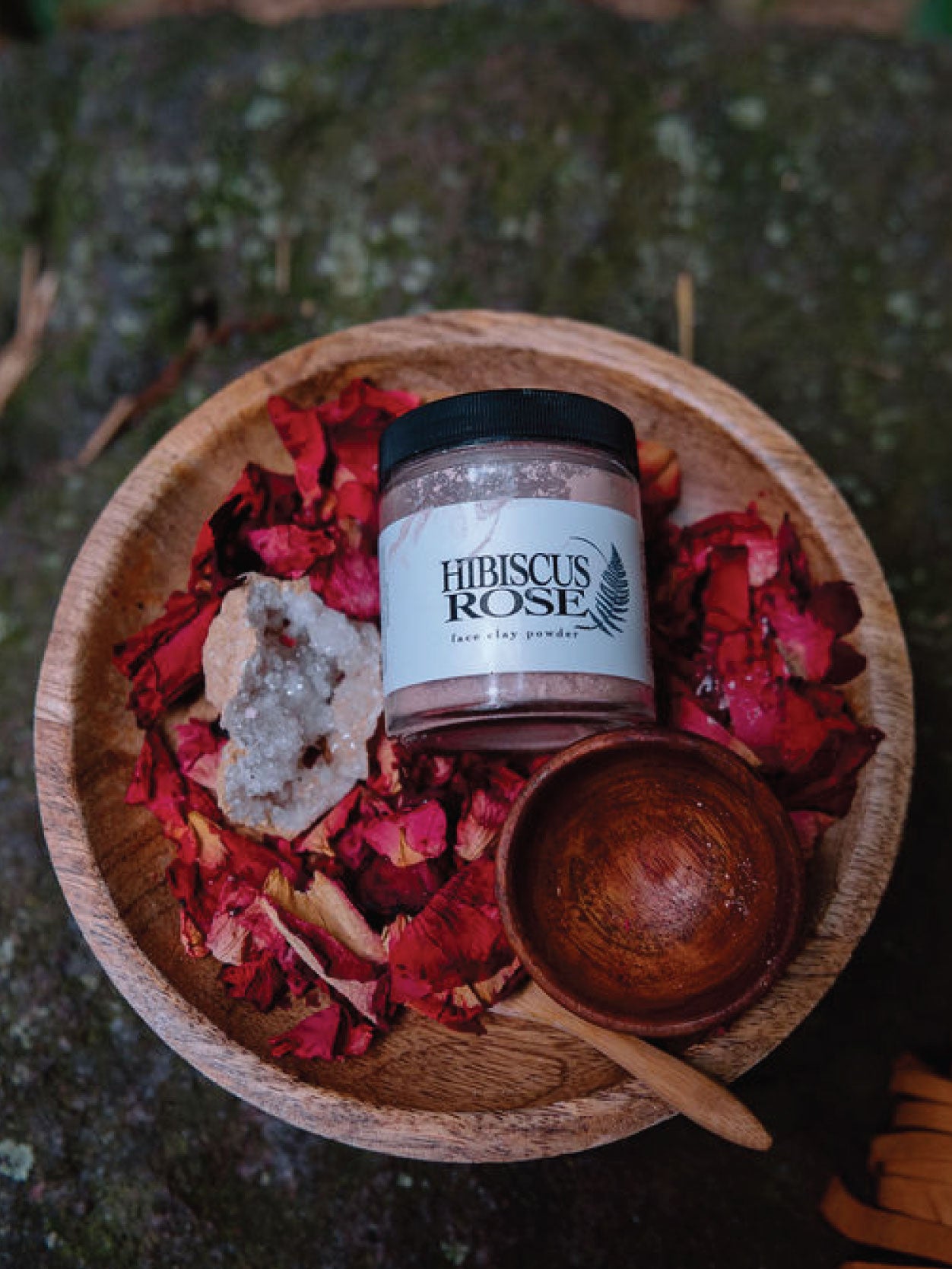 Hibiscus Rose Clay Powder in roses clay mask