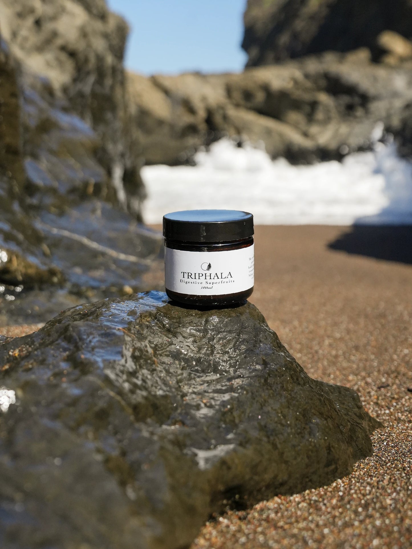 Come Alive Herbals Triphala Powder 100ml – Ayurvedic herbal blend for digestion and detox in glass jar