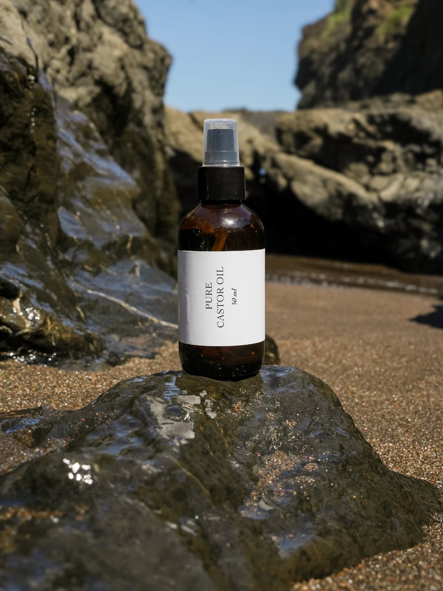 Thick, cold-pressed castor oil texture known for deep hydration and nourishing fatty acids
