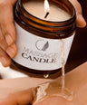 Warm melted Massage Candle oil used for soothing muscle massage and deeply moisturizing the skin