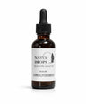 Amber glass Bottle of Nasya Drops Ayurveda nasal oil with a dropper on a white background. 